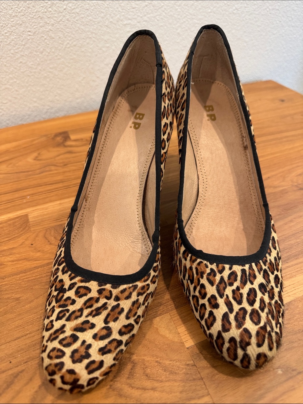 bp Leopard Print Pointed Toe Pumps in Brown and Black